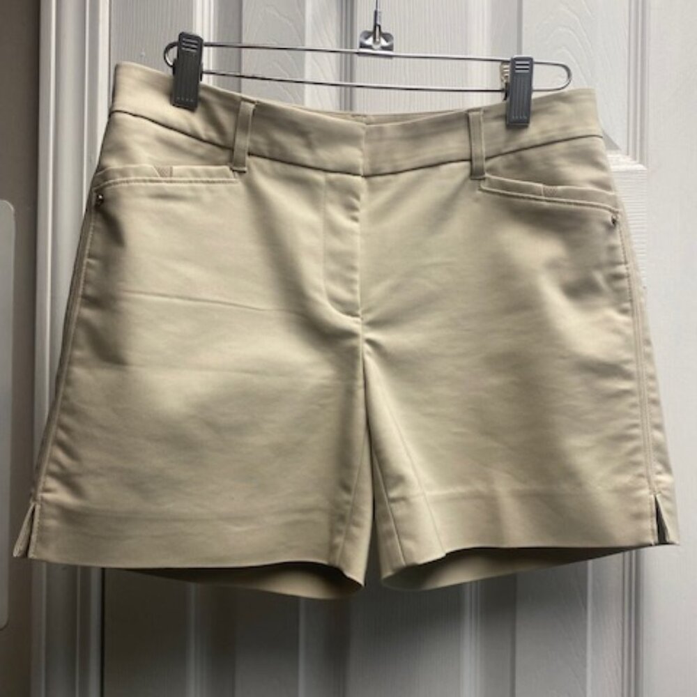 2 Pair White House Black Market The 5" Shorts (white and tan), Size 0